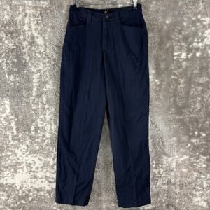 Lee Size 4S Minimalist Straight Leg Khakis Pants Navy Button Zip Casual